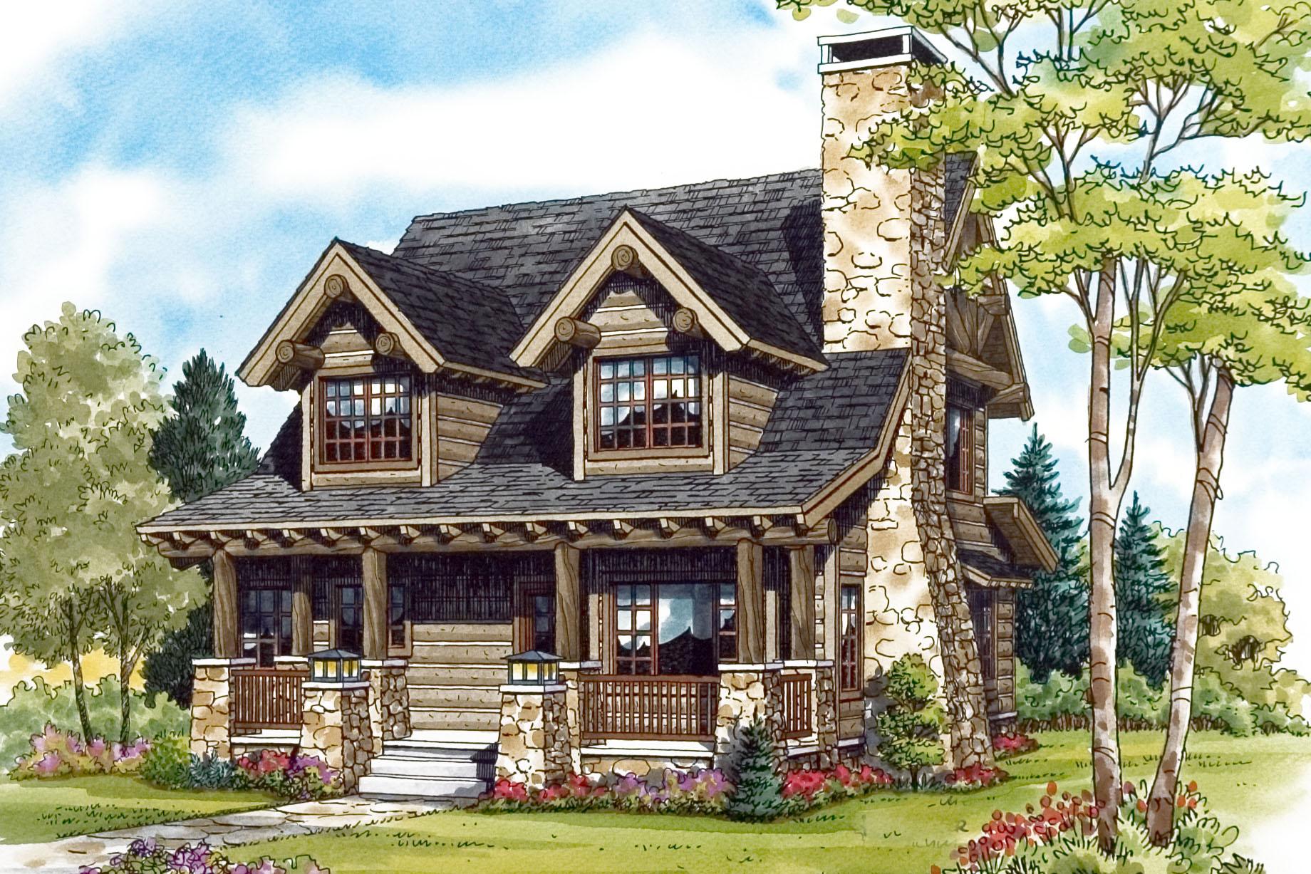 Plan 11549KN: Rustic Cottage House Plan with Home Office - 1362 Sq Ft - Image #15 - Cabin, Cottage, Country, Craftsman, Log Cabin, Mountain, Rustic, Vacation