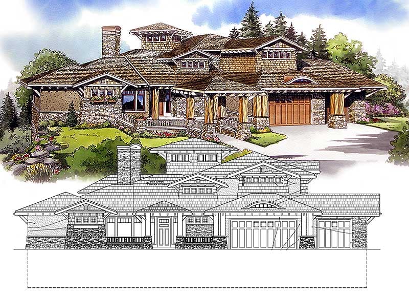 Plan 11557KN: Mountain Masterpiece - Image #20 - Craftsman, Mountain, Rustic, Vacation