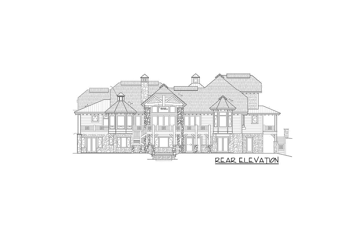 Plan 11571KN: 7-Bed Mountain Lodge with Finished Lower Level - Image #4 - Craftsman, Mountain, Northwest, Rustic, Vacation