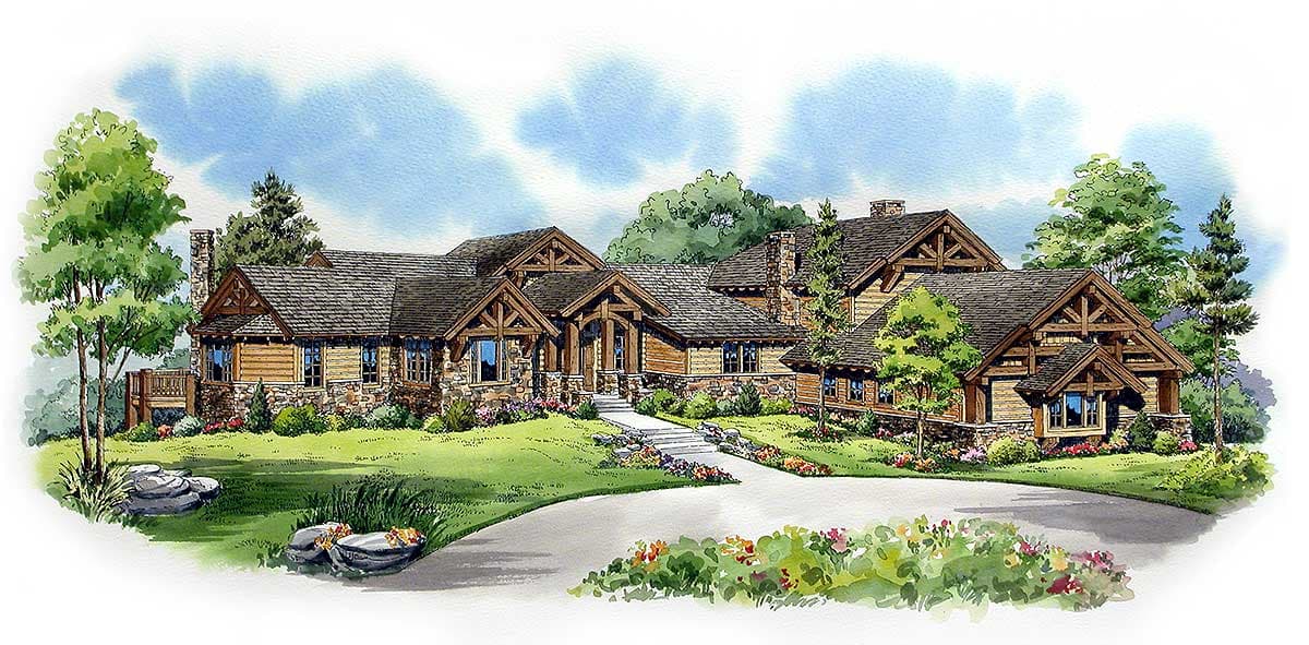 Plan 11578KN: Luxury Mountain Lodge - Image #14 - Craftsman, Mountain, Northwest, Rustic, Vacation