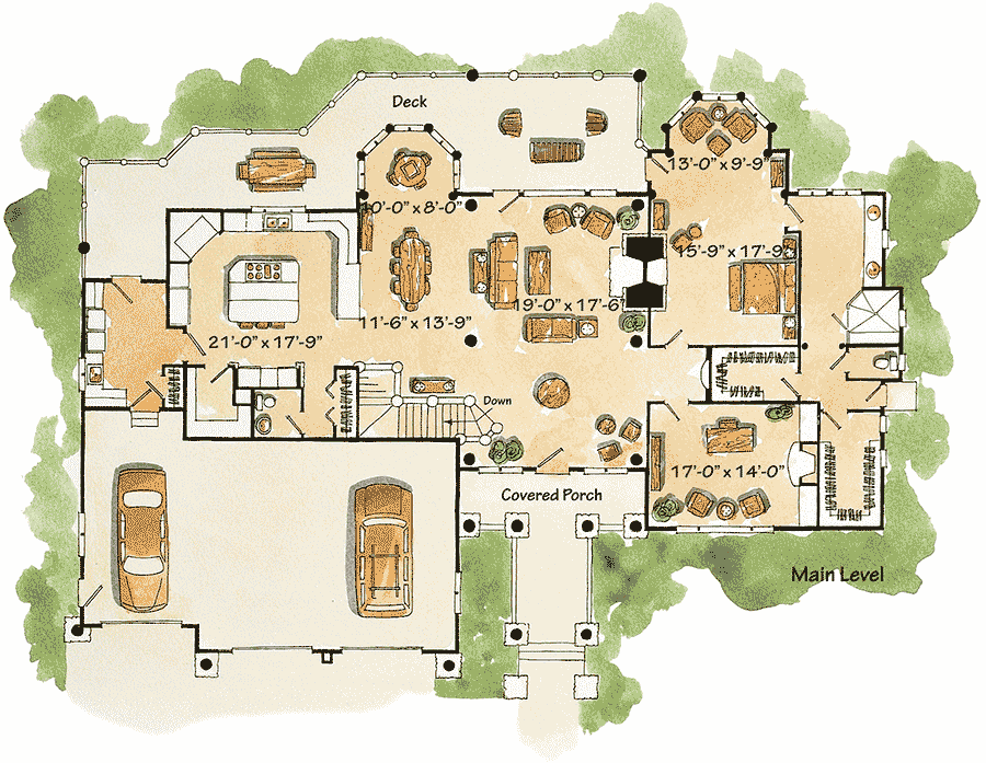 Plan 11599KN: Mountain Beauty - Floor Plan - Main Level - Craftsman, Mountain, Northwest, Rustic, Vacation