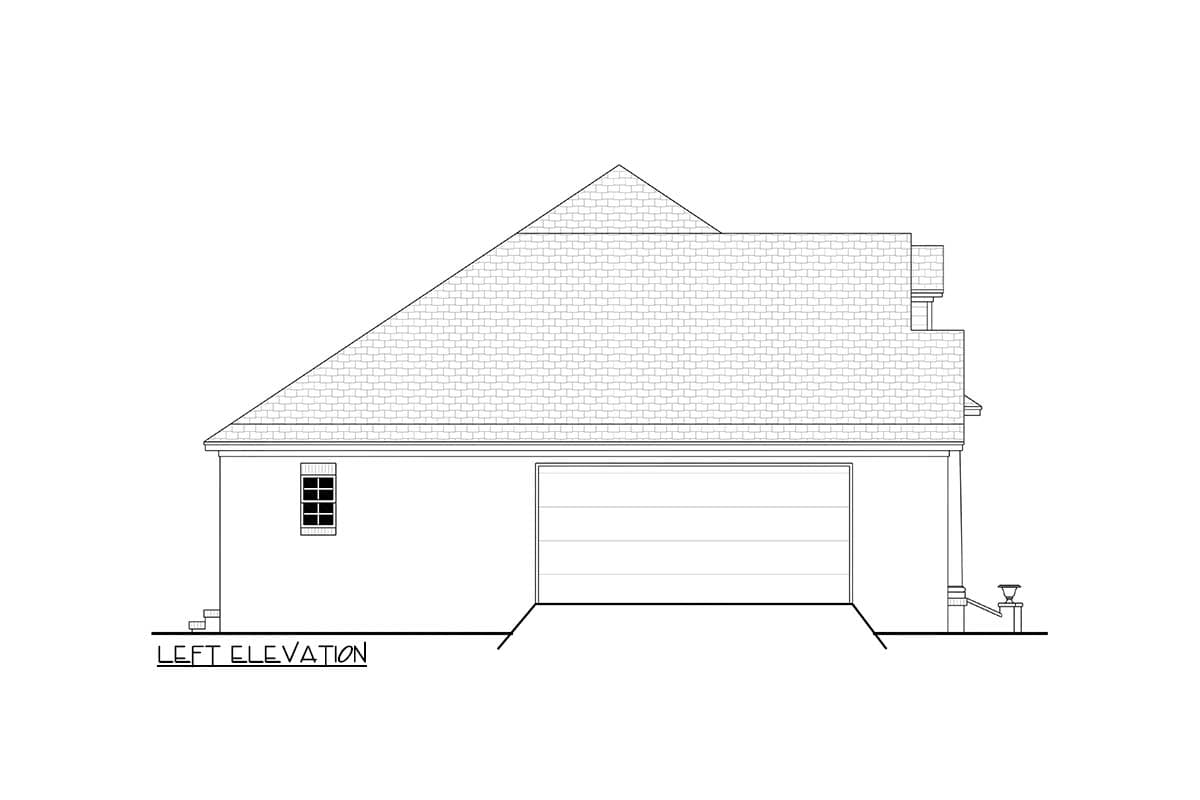Plan 11705HZ: 3-Bed French Country Home Plan with Semi-Closed Floor Plan - 1500 Sq Ft - Image #4 - Acadian, Cottage, Craftsman, European, French Country, Traditional