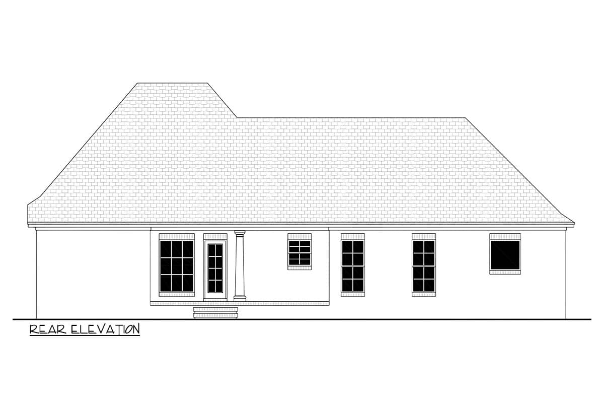 Plan 11705HZ: 3-Bed French Country Home Plan with Semi-Closed Floor Plan - 1500 Sq Ft - Image #5 - Acadian, Cottage, Craftsman, European, French Country, Traditional