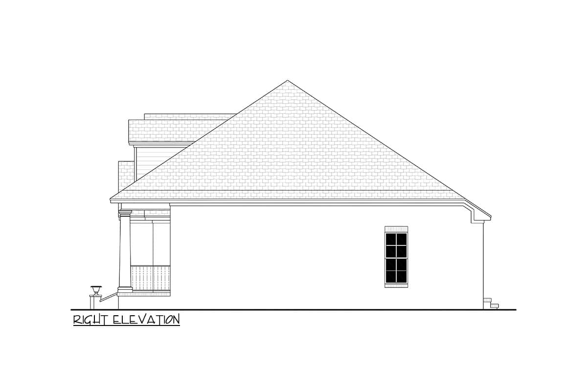 Plan 11705HZ: 3-Bed French Country Home Plan with Semi-Closed Floor Plan - 1500 Sq Ft - Image #6 - Acadian, Cottage, Craftsman, European, French Country, Traditional