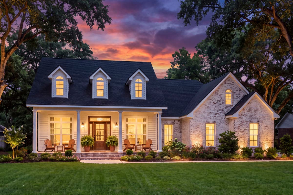 Plan 11720HZ: 1500 Square Foot Open Floor Design with Bonus Room - Image #2 - Country, Traditional