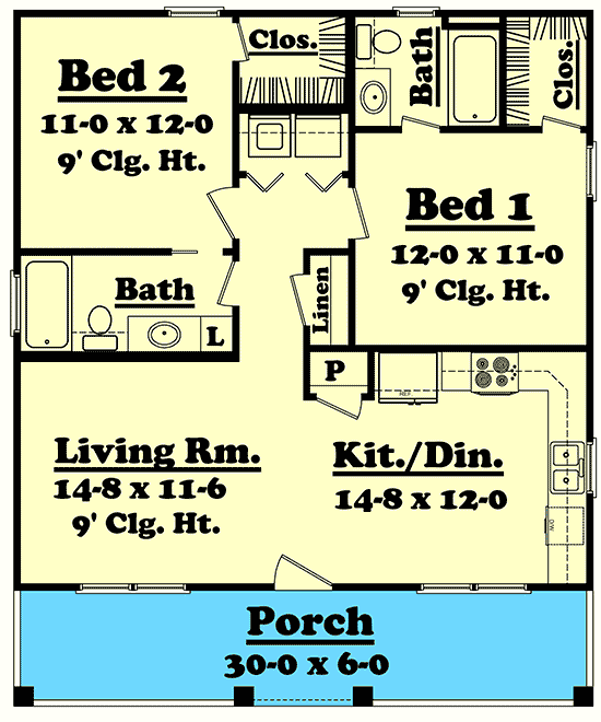 Plan 11725HZ: Practical Country Living - Floor Plan - Main Level - Country, Traditional