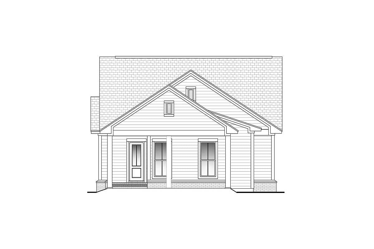 Plan 11741HZ: 1375 Square Foot 3-Bed Cottage House Plan with Optional Carport - Image #4 - Cottage, Country, Northwest