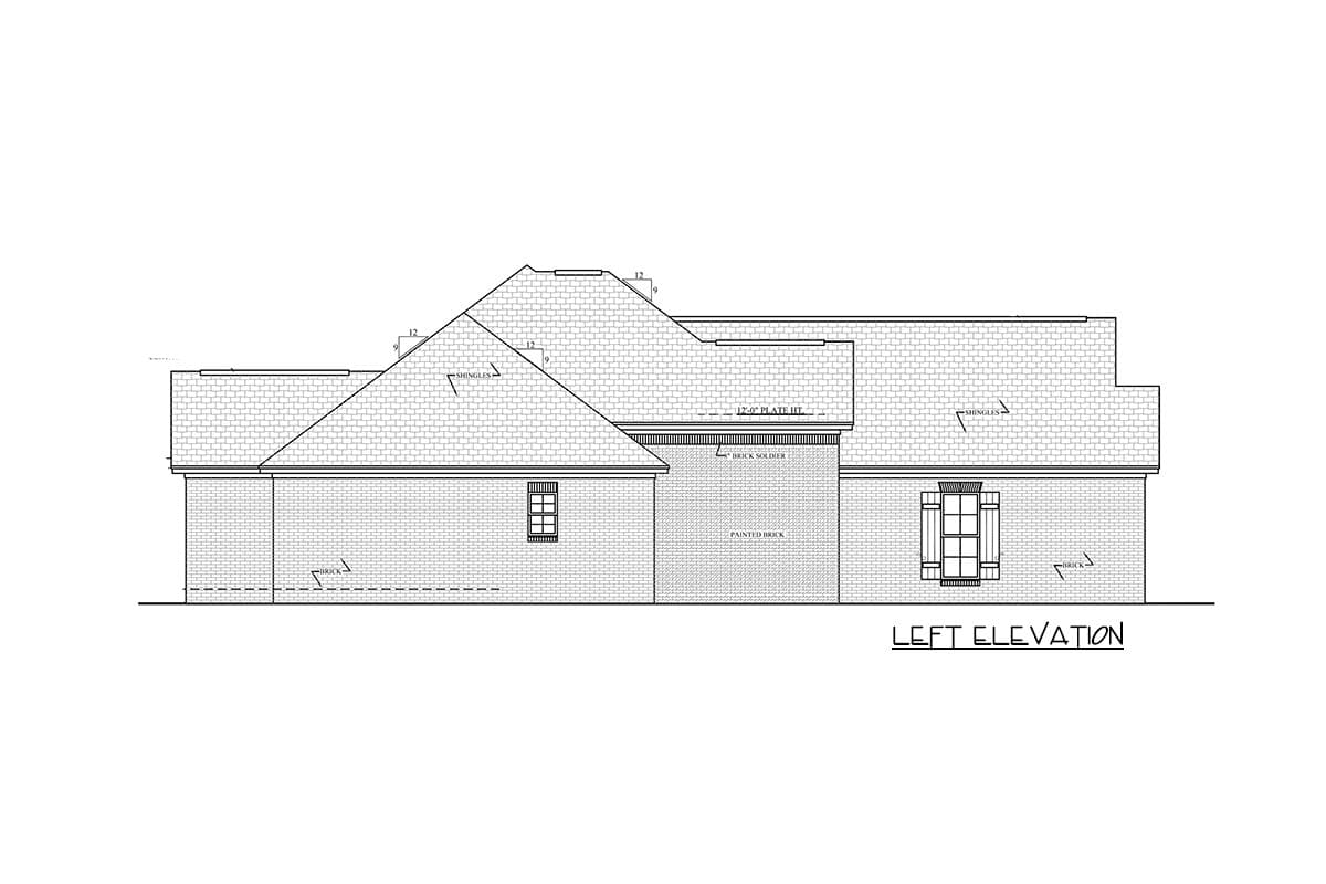 Plan 11759HZ: Three Bedroom Home Plan with Split Layout - 1800 Sq Ft - Image #6 - Acadian, French Country, Louisiana-Style, Traditional