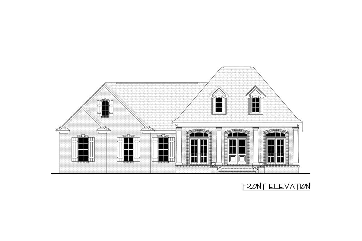Plan 11761HZ: Southern French Country Home Plan with 3 Beds Plus Bonus - 1500 Sq Ft - Image #5 - Acadian, European, French Country, Louisiana-Style, Southern
