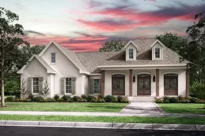 Southern French Country Home Plan with 3 Beds Plus Bonus - 1500 Sq Ft