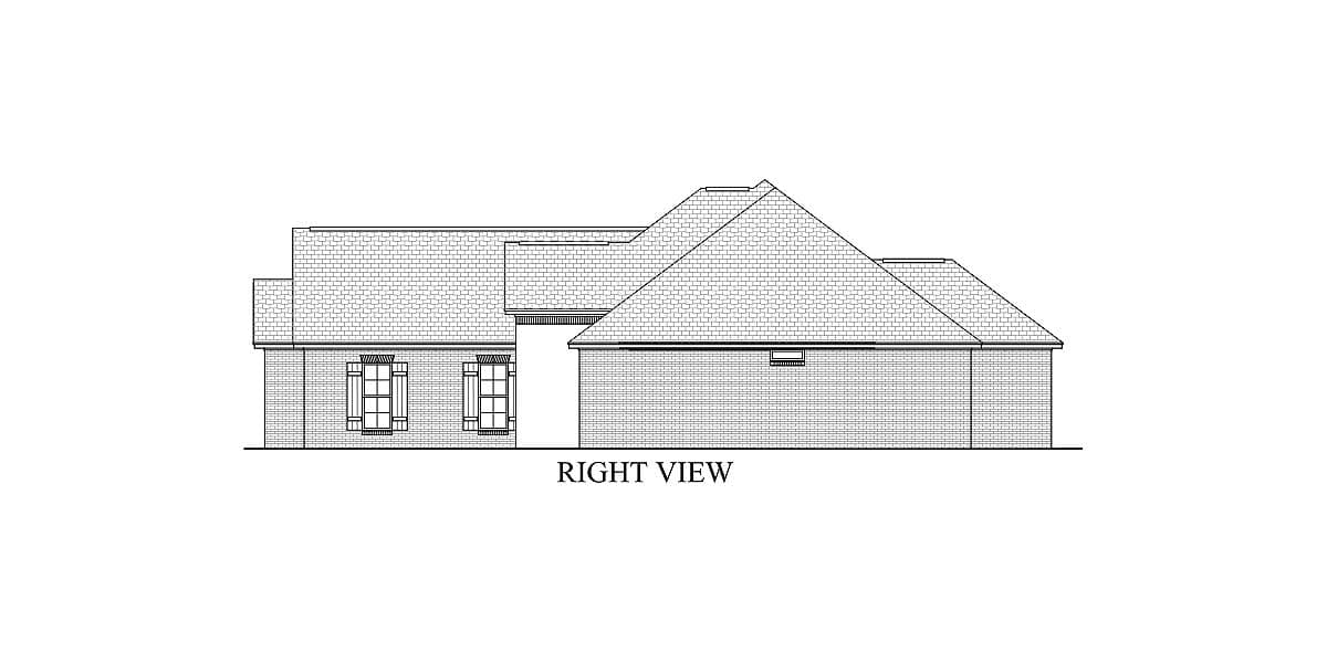 Plan 11774HZ: 4 Bedroom Split Bedroom House Plan with 2-Car Garage - 2175 Sq Ft - Image #4 - European, French Country