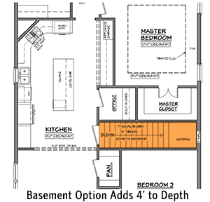 Plan 11778HZ: 3 Bedroom Bungalow House Plan - 1800 Sq Ft - Floor Plan - Optional Basement Stair Location - Cottage, Country, Craftsman