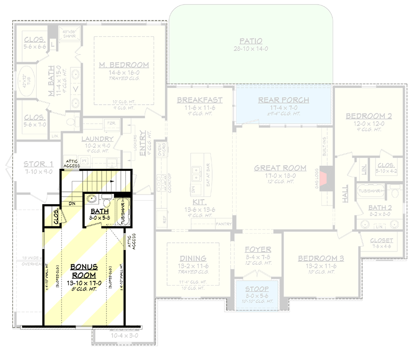 Plan 11789HZ: Well Appointed French Country House Plan - 2091 Sq Ft - Floor Plan - Bonus - European, French Country