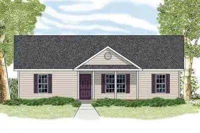 Single-Story Home Plan with Split-Beds