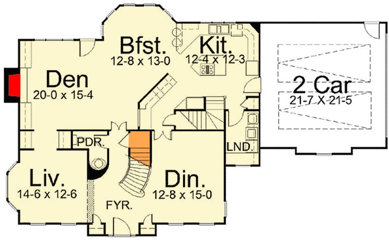 Plan 12005JL: Stylish and Graceful 2-Story House Plan with 4 Upstairs Bedrooms - 2996 Sq Ft - Floor Plan - Main Level - European, Southern