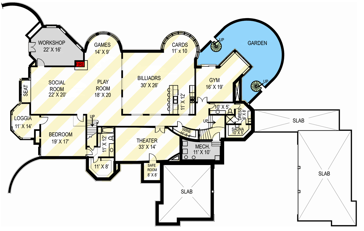 Plan 12079JL: Palatial Estate - Floor Plan - Basement - European