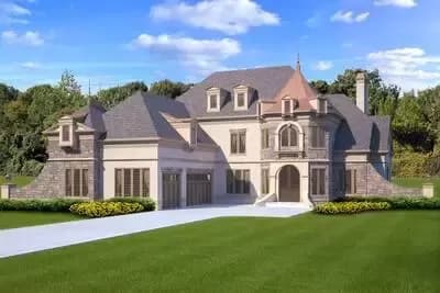 Euro-Style House Plan with Towering Two-Story Ceilings - 3376 Sq Ft