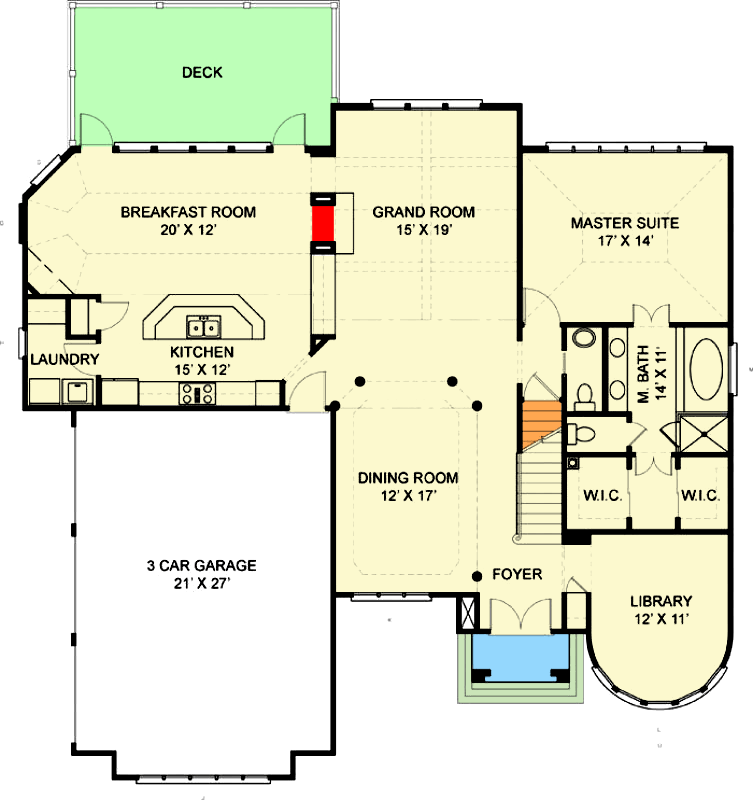 Plan 12217JL: Majestic Storybook Castle - Floor Plan - Main Level - European, French Country