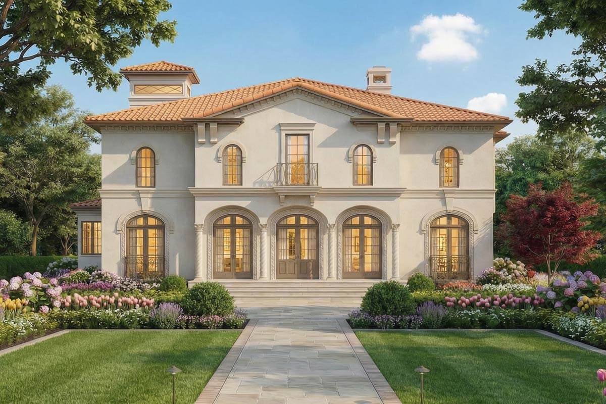 Plan 12237JL: Luxury Tuscan House Plan with 5 Bedrooms and Optional Finished Lower Level - 3073 Sq Ft - Image #3 - European, Mediterranean, Spanish, Tuscan