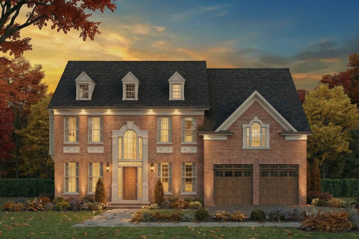 Plan 12238JL: Traditional Georgian House Plan with 4 Bedrooms and Two-Story Great Room - Image #3 - Colonial, Georgian, Traditional