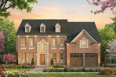 Traditional Georgian House Plan with 4 Bedrooms and Two-Story Great Room