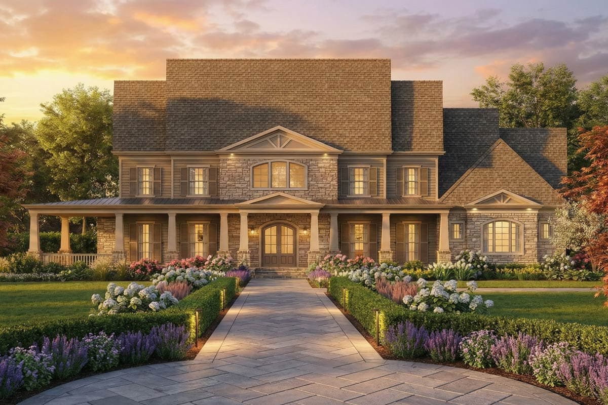 Plan image - 12260JL:Southern Traditional House Plan with 4 Bedrooms and Grand Living Spaces