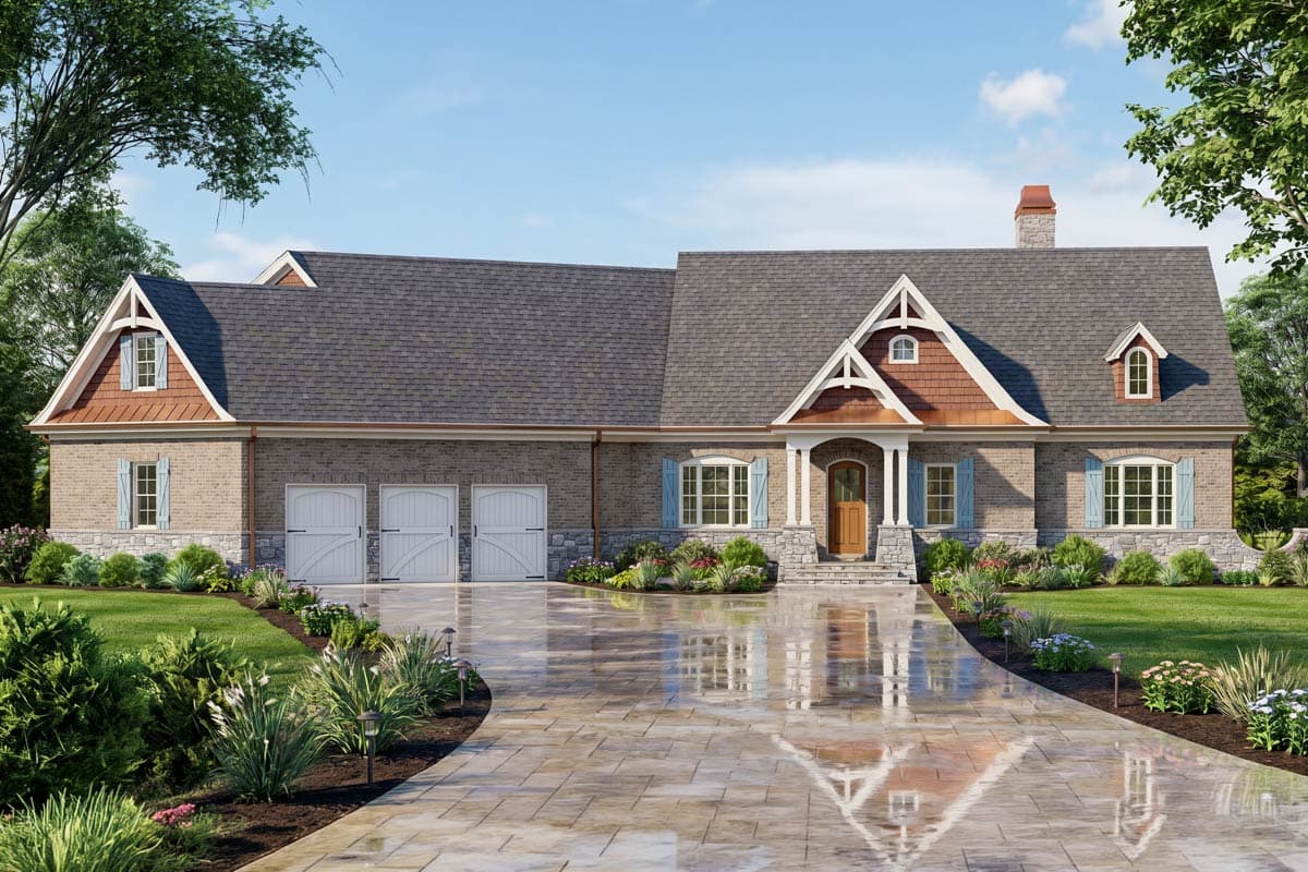 Plan image - 12268JL:One Story House Plan with Impressive Master Suite - 3260 Sq Ft