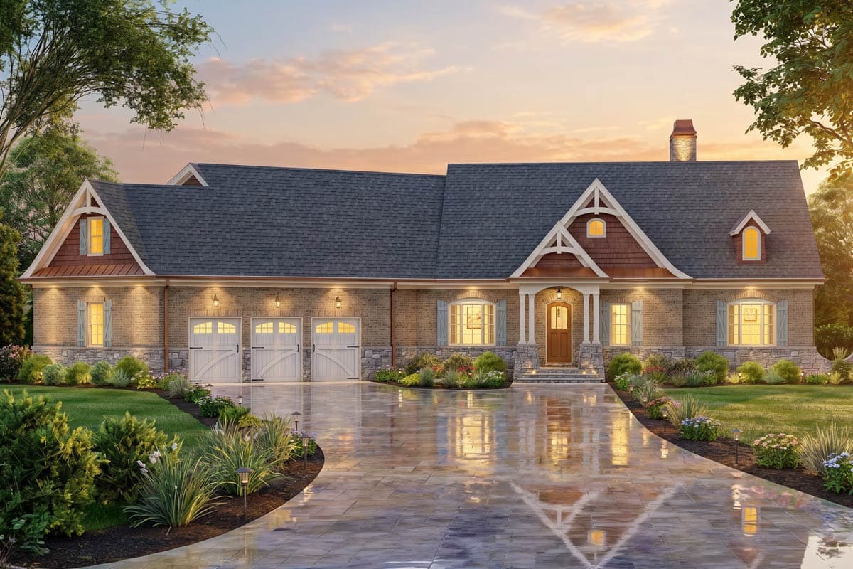 Plan 12268JL: One Story House Plan with Impressive Master Suite - 3260 Sq Ft - Image #2 - Craftsman, Mountain, Ranch