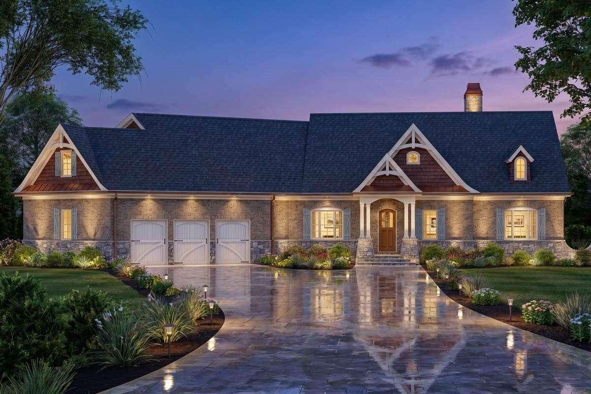 Plan 12268JL: One Story House Plan with Impressive Master Suite - 3260 Sq Ft - Image #3 - Craftsman, Mountain, Ranch