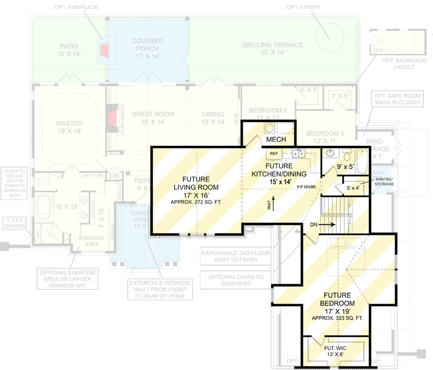 Plan 12271JL: Classic House Plan with In-Law Apartment Option - 1999 Sq Ft - Floor Plan - Bonus - European, Traditional