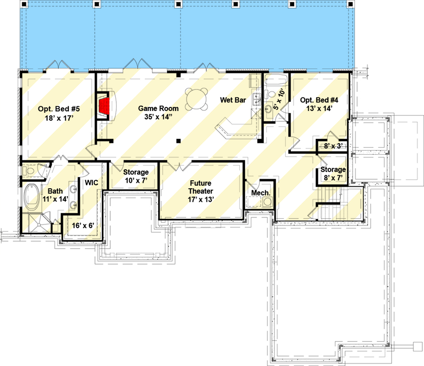 Plan 12271JL: Classic House Plan with In-Law Apartment Option - 1999 Sq Ft - Floor Plan - Optional Lower Level - European, Traditional