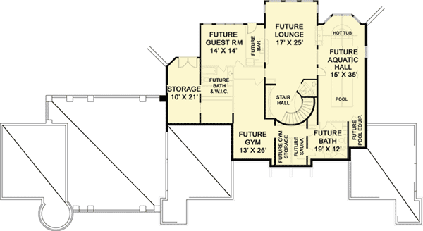 Plan 12286JL: Opulent European Manor Home Plan - Floor Plan - Lower Level - European, French Country