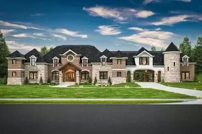 European Castle with Two-Story Master Closet