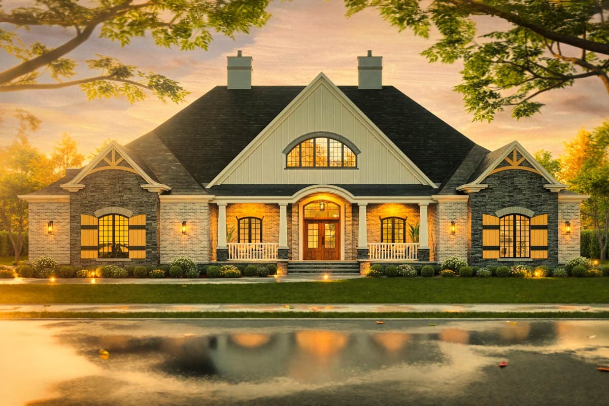 Plan 12297JL: Luxury European House Plan with Home Theater, Dual Islands, and Lavish Master - Image #8 - European, French Country