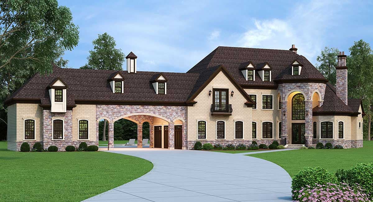 Plan 12307JL: European Estate Home with Porte Cochere and Lower Level Expansion - Image #11 - European, French Country