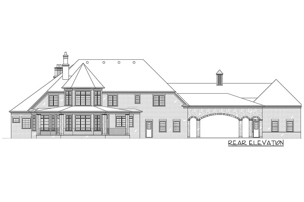 Plan 12307JL: European Estate Home with Porte Cochere and Lower Level Expansion - Image #15 - European, French Country