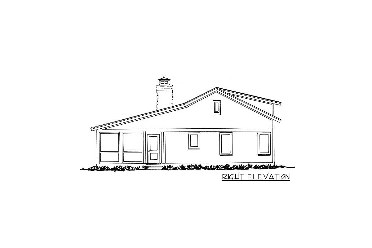 Plan 12912KN: One-Story Mountain Cottage with Large Covered Porch - 1371 Sq Ft - Image #6 - Cabin, Cottage, Mountain, Rustic, Vacation