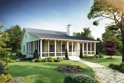 One-Story Mountain Cottage with Large Covered Porch - 1371 Sq Ft
