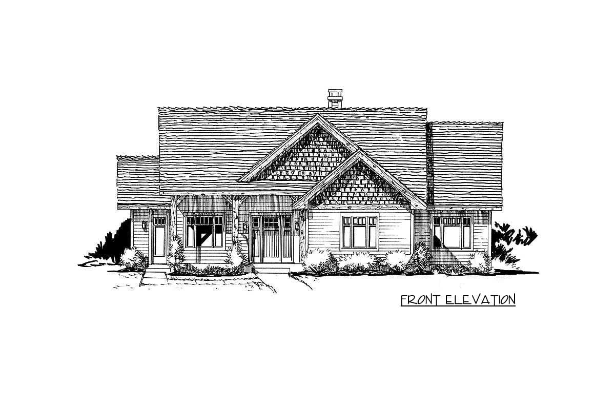Plan 12913KN: 3 Bed House Plan with Vaulted Living Room and Master Suite - Image #23 - Cabin, Country, Craftsman, Mountain, Rustic, Vacation