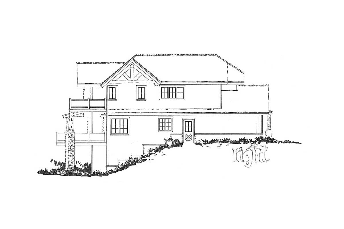 Plan 12921KN: Mountain House Plan Huge Wrap-Around Porch - Image #6 - Craftsman, Mountain, Rustic, Vacation
