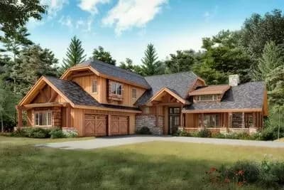 Mountain House Plan Huge Wrap-Around Porch