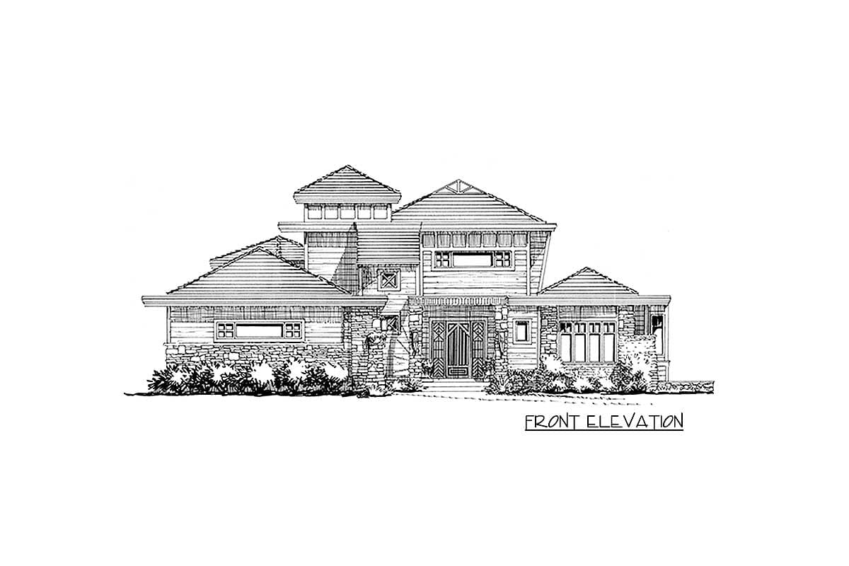 Plan 12928KN: Mountain Home Plan with Breathtaking Vaulted Living Room - Image #7 - Contemporary, Mid Century Modern, Mountain, Prairie, Rustic