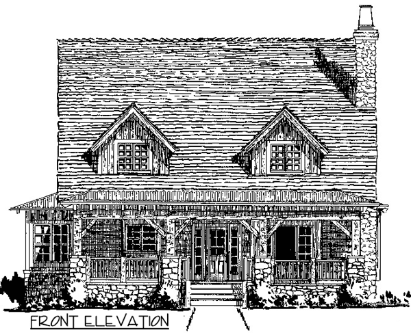 Plan 12936KN: Mountain Farmhouse Plan with Vaulted Living Room - Image #4 - Cottage, Craftsman, Mountain, Rustic, Vacation