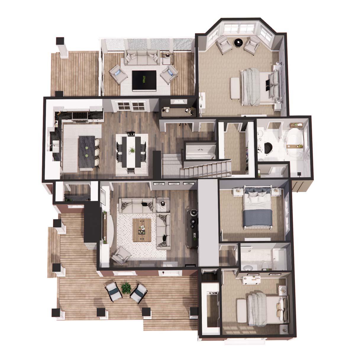 Plan 14306RK: Rustic Tones and a Wrap-Around Porch - 1811 Sq Ft - Image #46 - Bungalow, Cottage, Country, Northwest