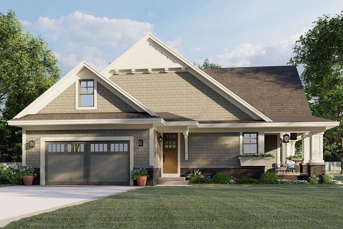 Plan 14568RK: Craftsman Home Plan with Flex Space and a Bonus Room Above 2-Car Garage - Image #6 - Country, Craftsman, Northwest