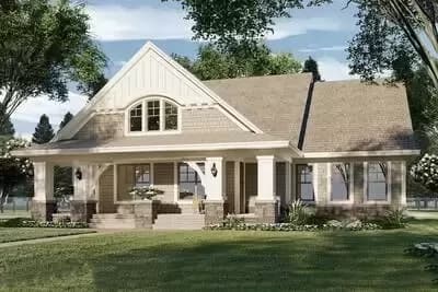 Craftsman Home Plan with Flex Space and a Bonus Room Above 2-Car Garage