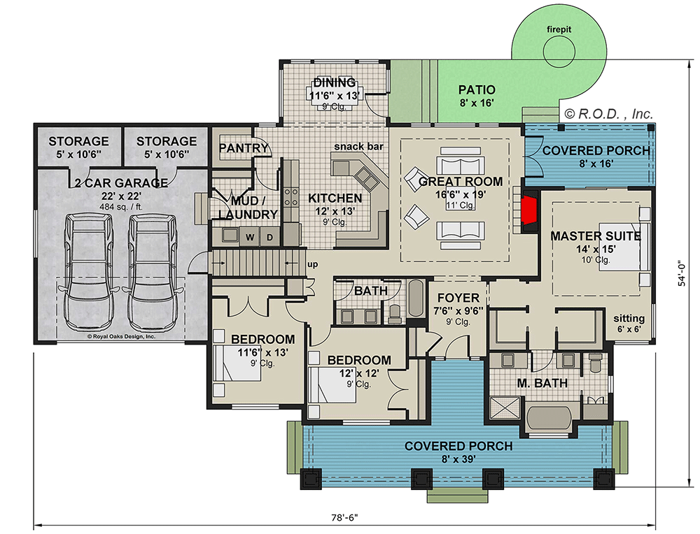 Plan 14601RK: Stylish Stone Craftsman Cottage - 1999 Sq Ft - Floor Plan - Main Level - Cottage, Country, Craftsman, Hill Country