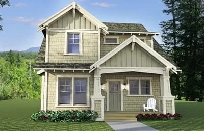 3 Bed Craftsman with Gabled Front Porch and Upstairs Laundry - 2361 Sq Ft