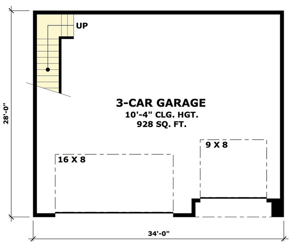 Plan 14630RK: Rugged Garage with Bonus Room Above - Floor Plan - Main Level - Carriage, Rustic