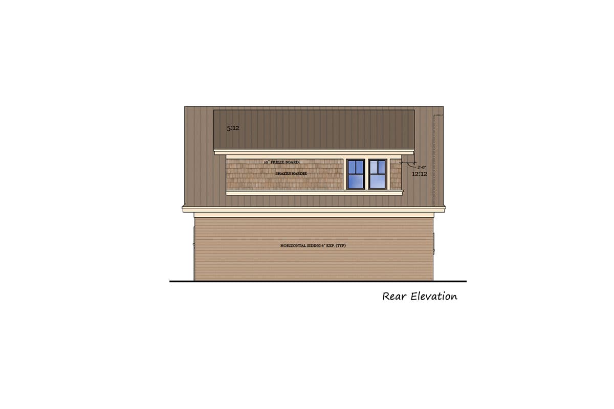 Plan 14631RK: 3 Car Garage with Apartment Above - 988 Sq Ft Garage and 938 Sq Ft Apartment - Image #9 - Carriage, Craftsman, New American